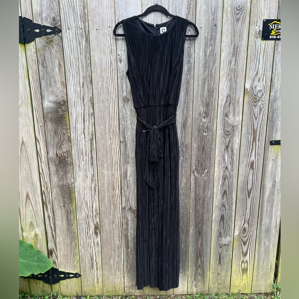 ANNE KLEIN Sleeveless Black One piece Pantsuit Women’s 10 NWT NEW